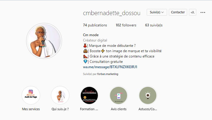 18 Optimisation du profil Instagram