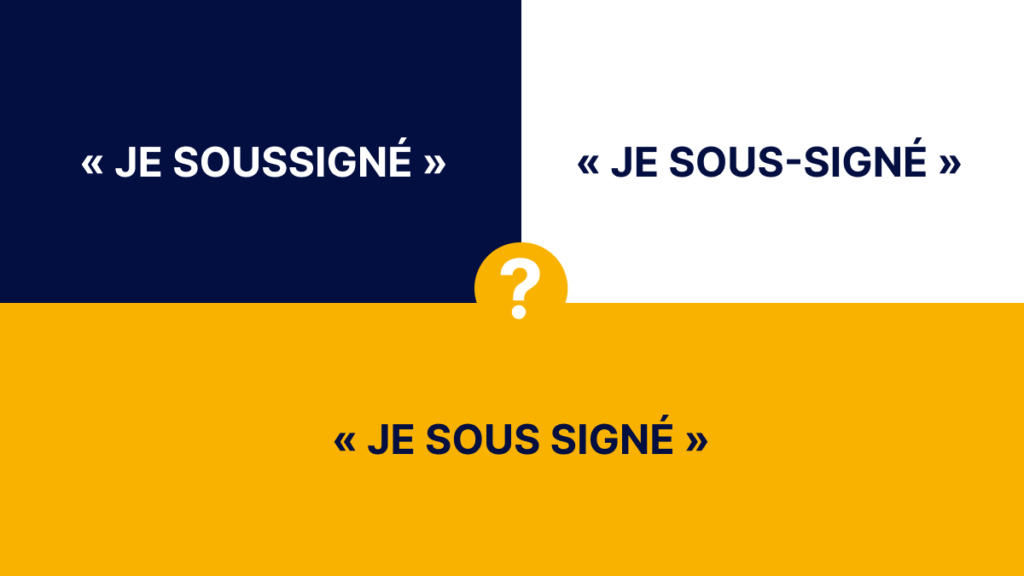 Je soussigne Je sous Signe