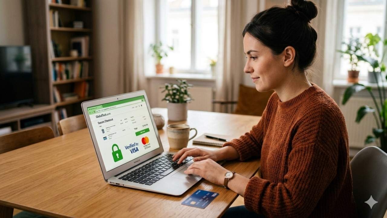 femme faisant des achats en ligne