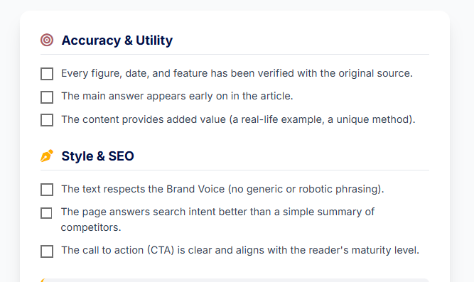 Pre publication quality control checklist Pre-publication quality control checklist