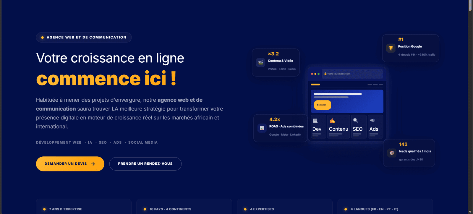 Aperçu d'une refonte intégrale de site web