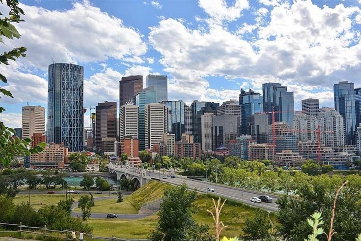 Panorama urbain du centre d'affaires de Calgary en Alberta