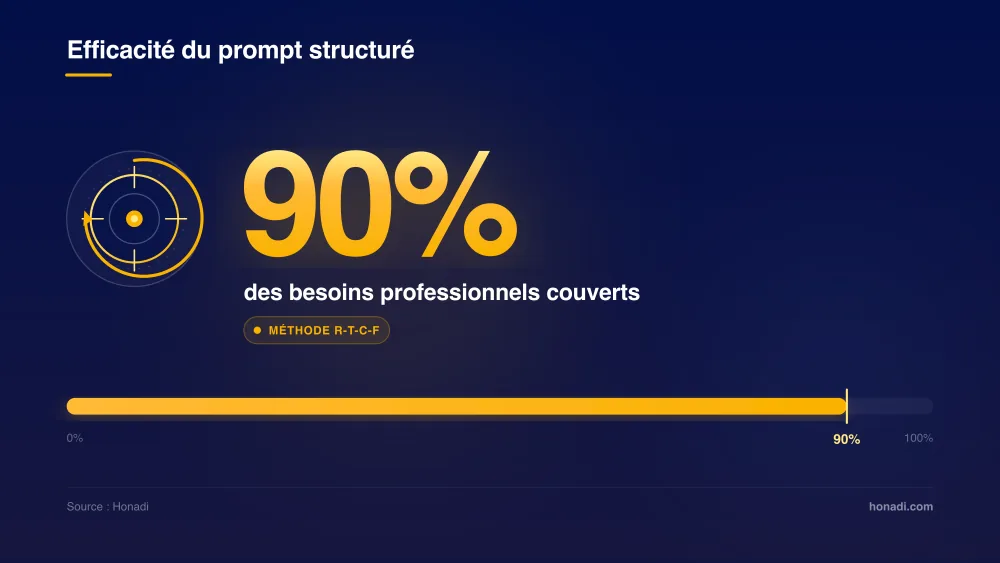 90% des besoins professionnels couverts par un prompt structuré