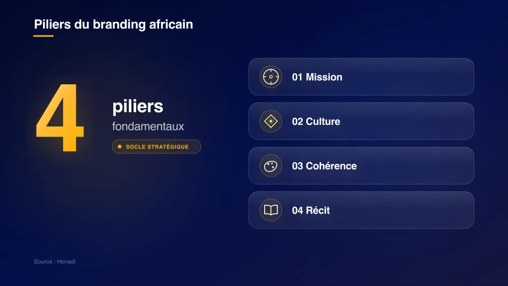 infographie 1 quatre piliers branding Les 4 piliers d'une identité de marque africaine - Honadi