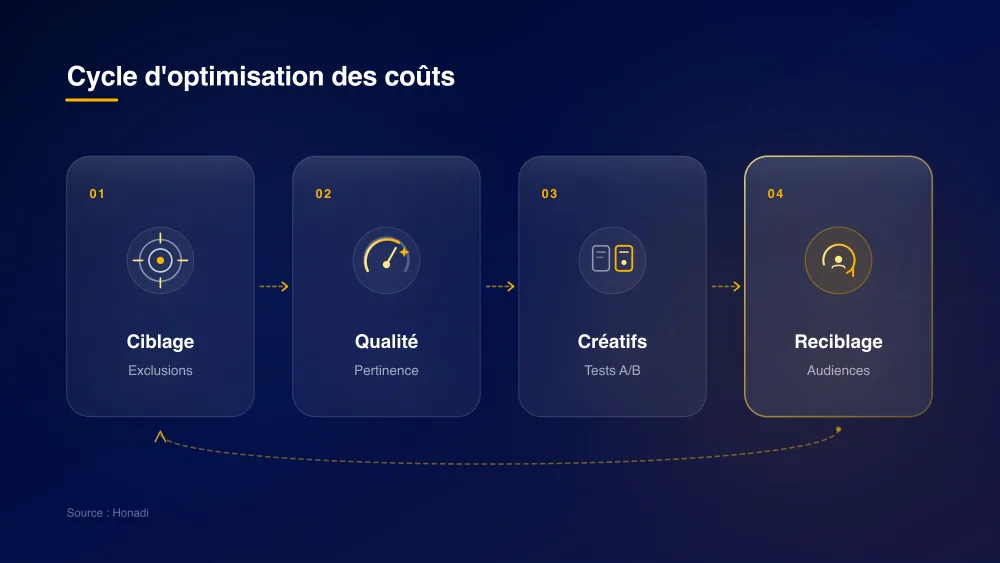 Cycle d'optimisation des coûts publicitaires
