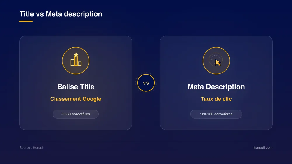 Title vs Meta Description : Classement Google vs Taux de clic