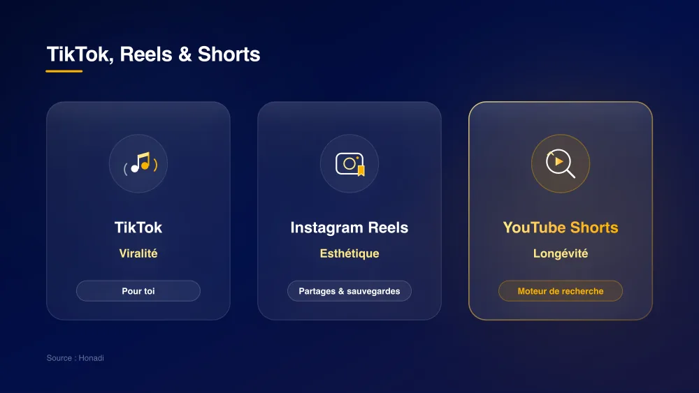 Comparatif TikTok, Reels et YouTube Shorts