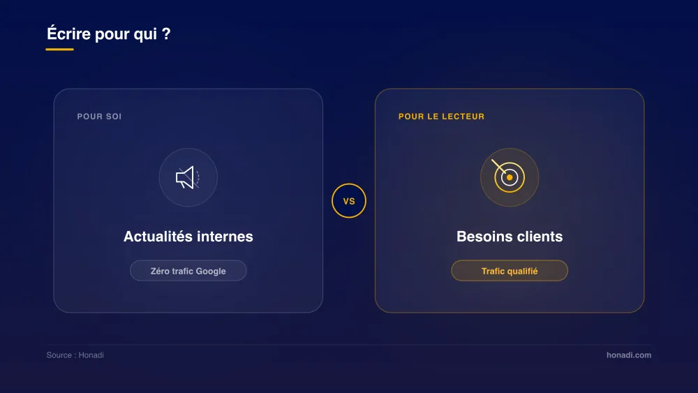 Différence entre écrire pour l'entreprise et écrire pour le lecteur - Honadi