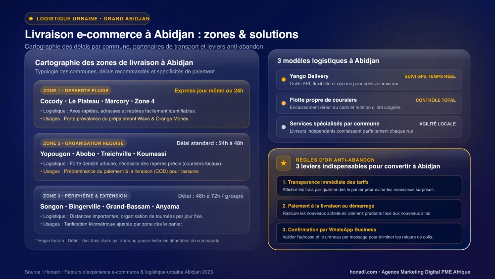 Logistique et livraison pour une boutique en ligne à Abidjan