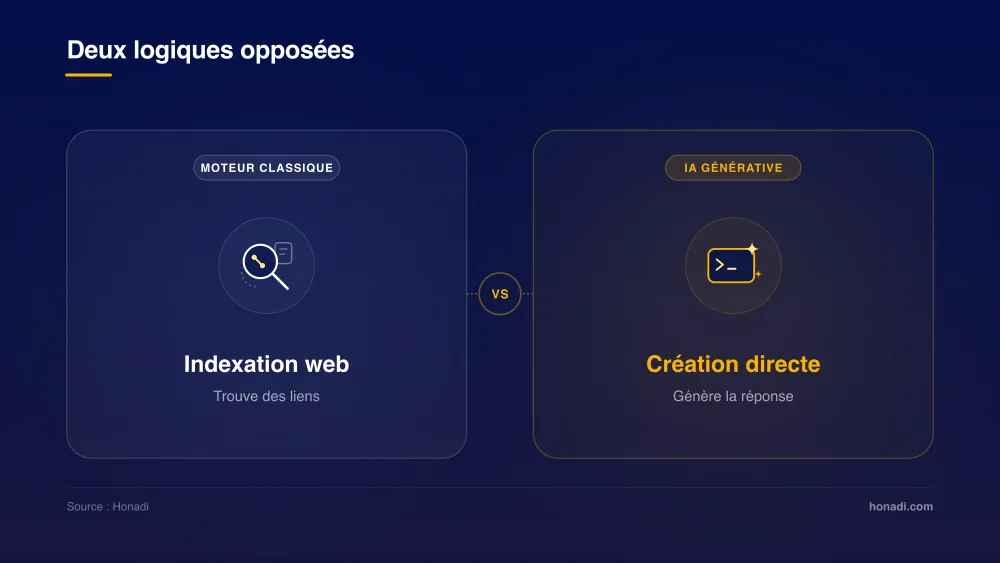 Google vs ChatGPT : deux logiques opposées