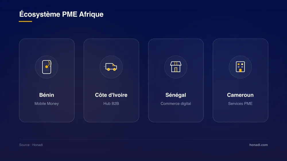 Écosystème PME Afrique : Bénin, Côte d'Ivoire, Sénégal, Cameroun