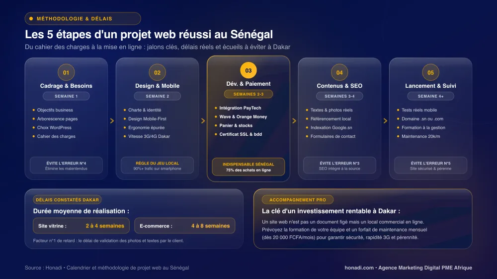 Les 5 étapes d'un projet web réussi au Sénégal