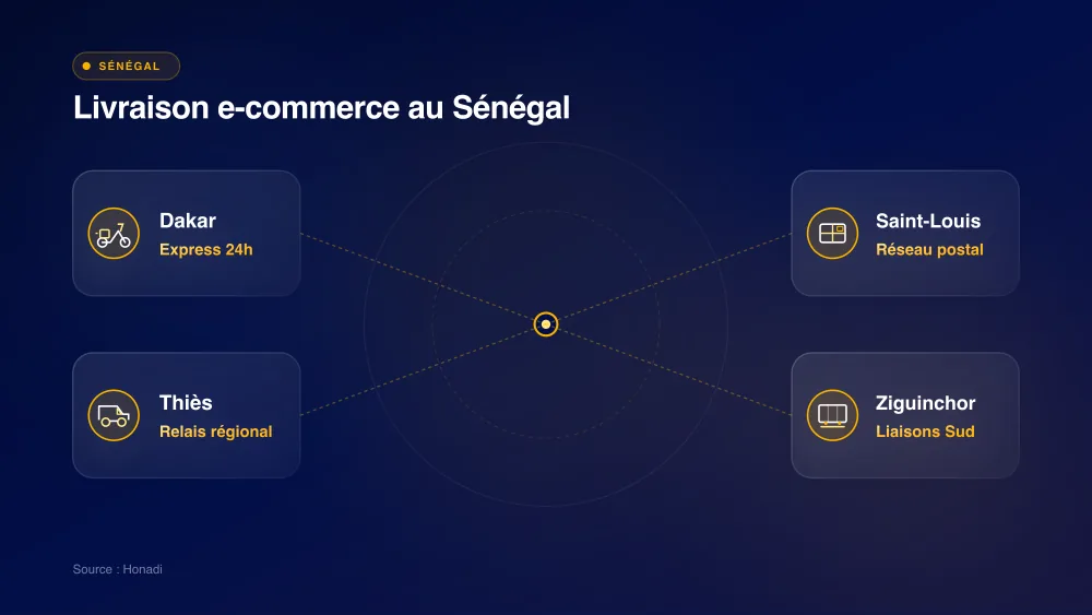 Livraison e-commerce au Sénégal : Dakar Express 24h, Thiès, Saint-Louis et Ziguinchor