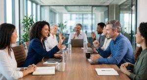 réunion entre employés